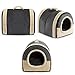Hollypet Katzenbett Kleines Hundebett, 2-in-1 Faltbare Haustierbett für Katzen & Kleine Hunde, Warmes Höhlennest Kristallsamt-Katzenhöhle Indoor Outdoor, Dunkelgrau