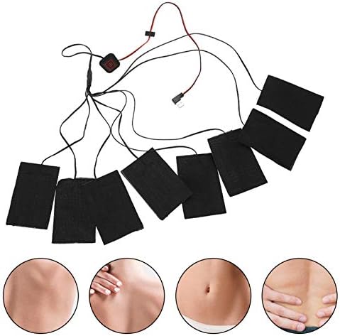 wosume Heating Clothes, Clothing Electric Heating Pads, Winter Vest Electric Warm Clothing USB Heating Cloth, 8-in-1 Kit Metal Fiber Heating Pads for Winter Outdoor