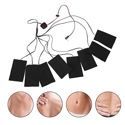 wosume Heating Clothes, Clothing Electric Heating Pads, Winter Vest Electric Warm Clothing USB Heating Cloth, 8-in-1 Kit Metal Fiber Heating Pads for Winter Outdoor