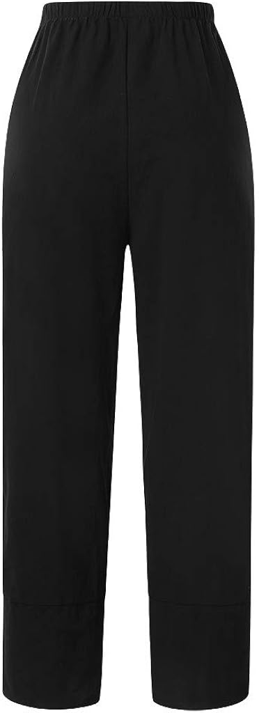 Miniatura 4 de JOFOW Pantalones Harem para mujer, color liso, vertical, a rayas, sueltos, talla extra S-2XL