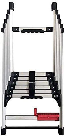 NEOCHY Lightweight Foldable Portable Telescopic Ladder DIY Aluminum with One-Button Retraction Extendable Extension Ladder for Home Office Loft Use Easy to Store (Size : 2.8m/9.2ft)