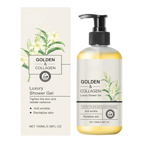 Jabón corporal con infusión de colágeno, limpiador refrescante para control de aceite, iluminador, hidratación y nutrición de la piel (100 ml) HtY773 (blanco, 4,1 x 12,8 cm)
