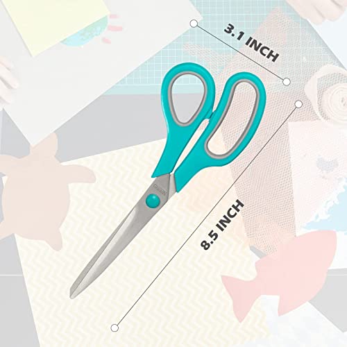 Scissors,8.5" Multipurpose Bulk 3-Pack,Stainless Steel Sharp for Office Home School Sewing Fabric Craft Supplies,All Purpose - Image 2