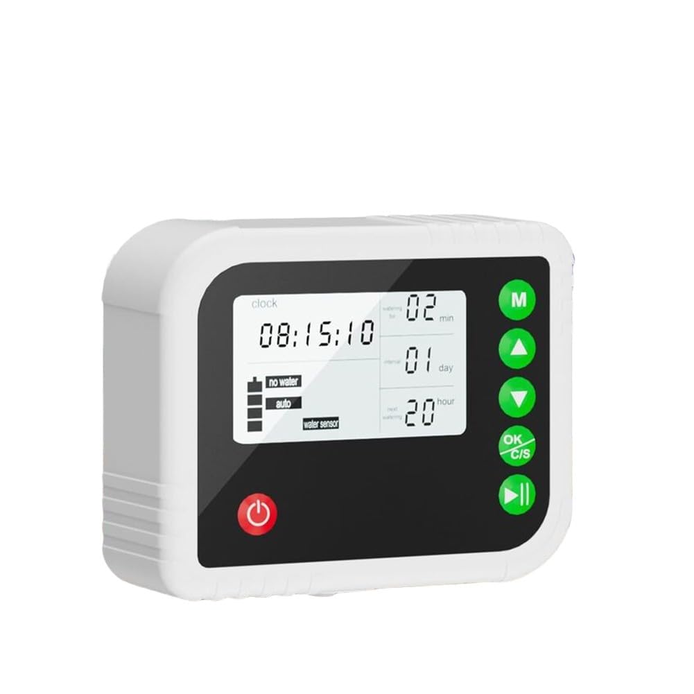 Arrosage automatique des plantes avec minuterie pour 15 pots, kit d'irrigation goutte à goutte avec durée réglable et double mode, ABS résistant aux intempéries IP65 pour intérieur et extérieur