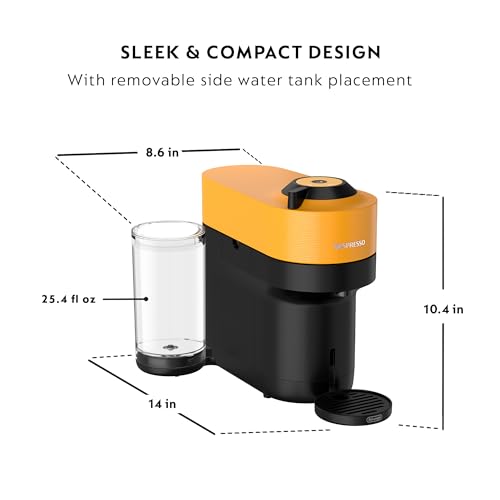 Image of Nespresso Vertuo Pop+ Coffee and Espresso Machine by De'Longhi, Mango Yellow