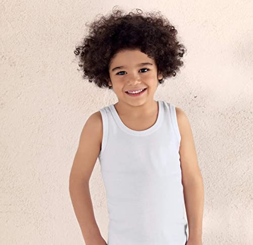 Brix Boys' White Tank Top 100% Cotton - Super Soft Undershirts 4-Pack Tees. thumb #1