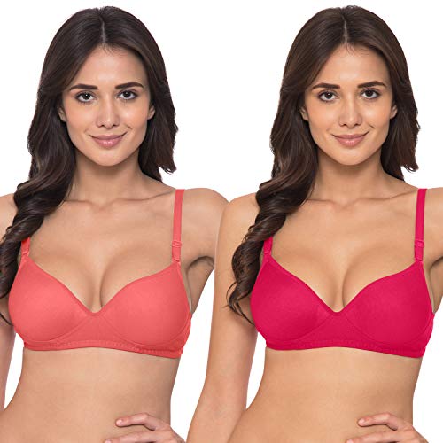 Image of Komli - Heavily Padded Push-Up Bra - Cotton Rich - Balconette - 3 /4th Coverage, Seamless, Wireless, Multiway Straps - T-Shirt Bra