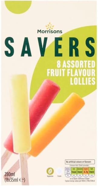 Morrisons Savers Assorted Fruit Flavour Lollies, Pack of 8 (Frozen)