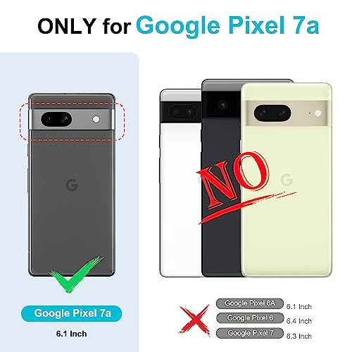 Kuafcase for Google Pixel 7a Case with 1 Screen Protector, 4 Card Slots Magnetic Closure Kickstand Shockproof Phone Case for Google Pixel 7a - Black - Image 6