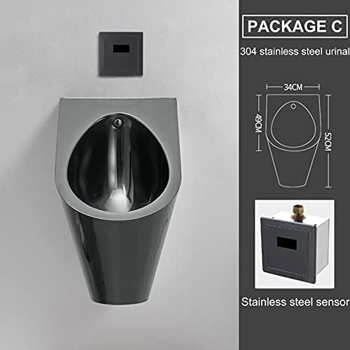 Bathroom Toilet Urinal for Male Sanitary Ware, Universal Urinal Commercial Washout High Efficiency Urinal Wall Mounted Urinal Funnel Toilet (Size : Set C) ()
