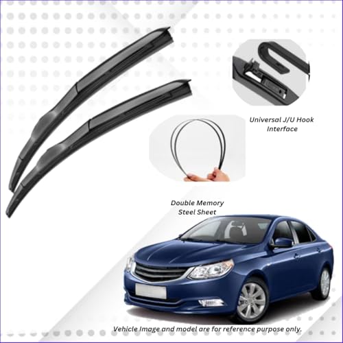 Image of ELPIS Premium Hybrid Windshield Wiper Blades for Chevrolet Optra | Silent Streak-Free Wiping | All-Weather Durable Rubber | Aerodynamic Hybrid Design | Easy DIY Installation