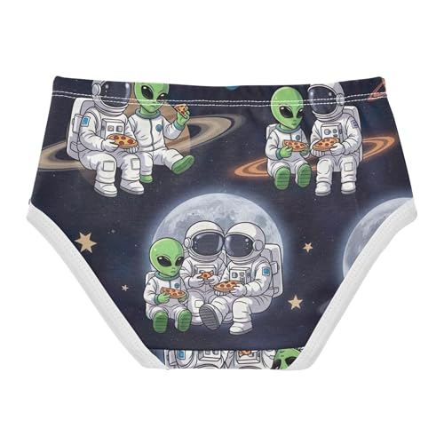Toddler Girls Underwear 2t Cotton Little Girl Panties Designer Undies Kids Briefs Astronauts Green Aliens Starry2