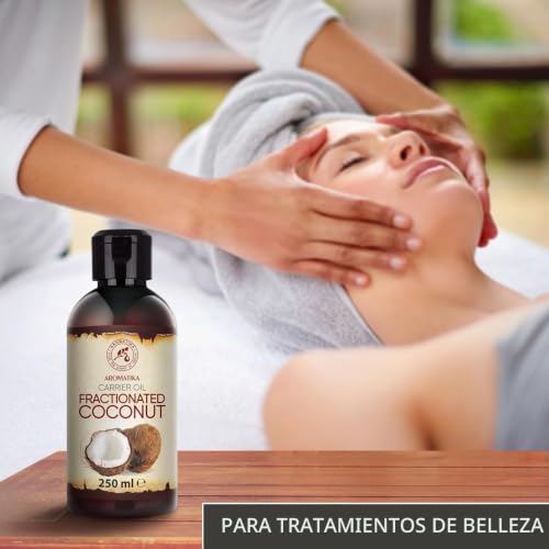 Miniatura 4 de Aceite De Coco Fraccionado 250ml - 100 Puros Y Aceites De Coco Naturales - Aceite Base - Inodoro - Tratamiento Facial Intensivo - Cuidado Del Cuerpo - Piel - Cabello - Aceite De Masaje