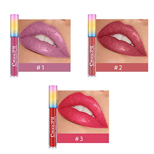 Ownest 6 Colors Lip Gloss Set,Shimmer Lip Gloss Moisturizing Liquid Lipstick Colorful Matte Lipstick Makeup Waterproof Long Lasting Lip Gloss Set-4ml