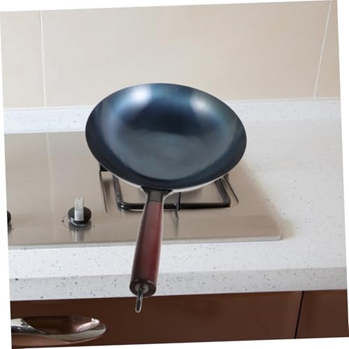 Wok de hierro antiadherente con mango para cocina miniatura 5