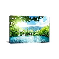 Amazon.co.jp: 森林 アートパネル 太陽の光 ポスター 壁掛け