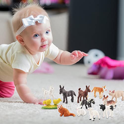 Leling 2 Pcs Bauernhoftiere Spielzeug, 12-teilige Farm Toys Miniatur, Mini-PVC-Simulation Farm Animal Cake Topper… – Bild 4