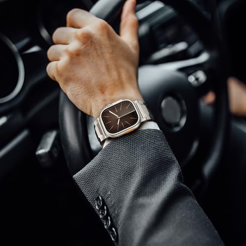 Bracelet cuir compatible Apple Watch 45mm 49mm Ultra 2 SE robuste