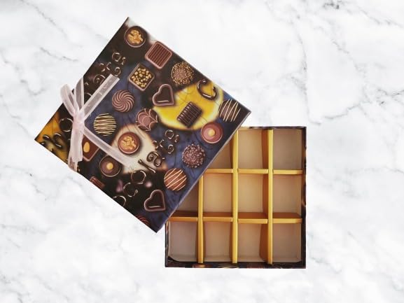 MASOOM NX 12 Cavity Decorative Chocolate/Sweets Packing Rigid Cardboard Bag Empty Gift Box (Set of 4 Boxes) (Size - 16cm x 16cm x 4cm) (4 Boxes) (B0D31S7H3V) Amazon Price History, Amazon Price Tracker