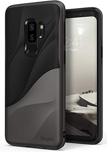 Ringke Wave Compatible with Galaxy S9 Plus Case Dual Layer Heavy Duty 3D Textured Shock Absorbent PC TPU Full Body Drop Resistant Protection Cover for Galaxy S 9 Plus (2018) - Metallic Chrome