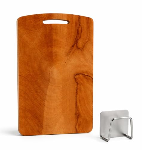 DAPEMPORIUM Wooden Chopping Board with Steel Holder for Kitchen (33 X 23 Cm-Durable & Easy to Clean) Premium Solid Wood Cutting Board, Knife Friendly Multipurpose for Vegetable, Meat, Bread & Fruits
