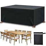 YGVQN Copri Mobili da Giardino 420D Oxford, 213x132x74cm, Copritavolo Rettangolare Copertura Mobili Giardino Impermeabile Telo Copri, Anti-UV Copridivano Giardino Copertura Tavolo Esterno
