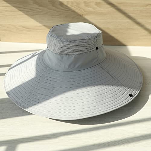 Image of HUAMULAN Wide Brim Sun Hats Men and Women Bucket Safari Fishing Hat for Hiking Garden Lawn Work Camping Outdoor