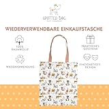 SPOTTED DOG GIFT COMPANY Tote Bag, Wiederverwendbare Einkaufstasche aus Canvas, Tragetasche Damen mit Langen Henkeln, Baumwolle, Faltbar mit Hundemotiv, Geschenke für Hundeliebhaber 38 x 42 cm