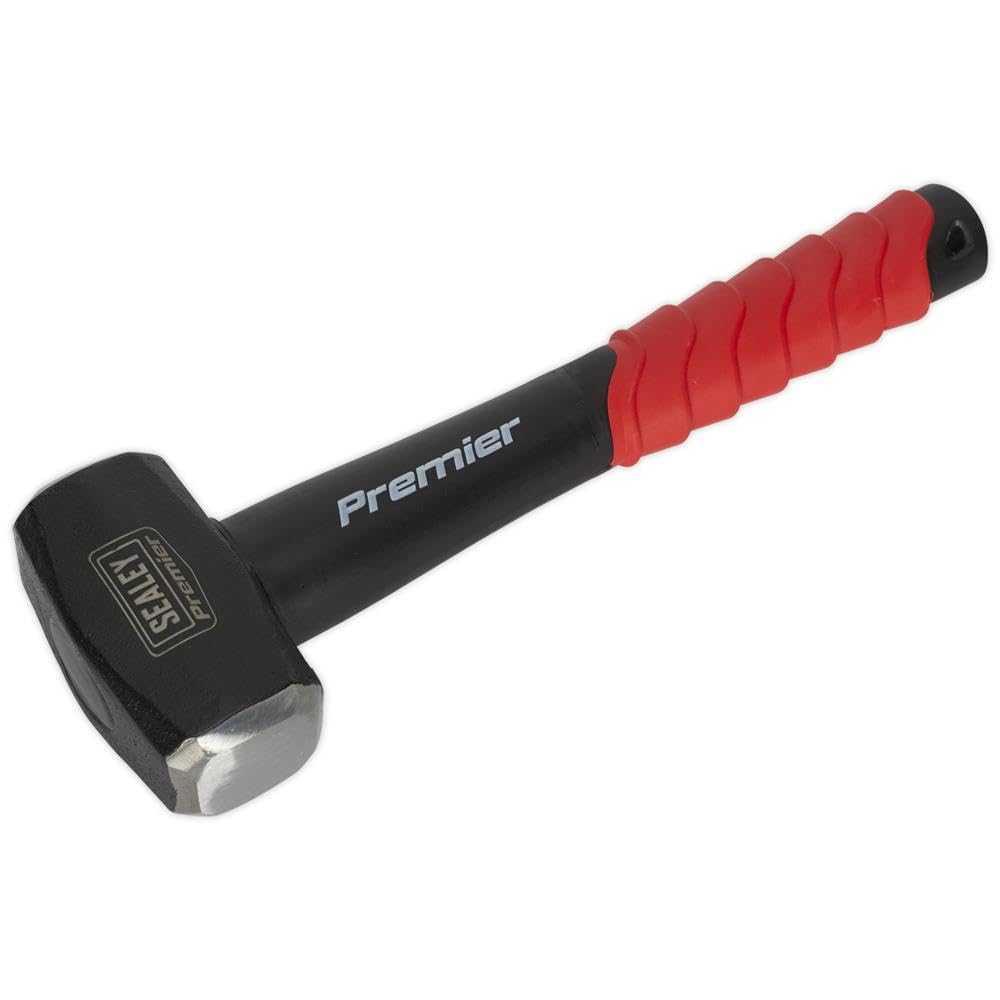 Sealey CHF251 Club Hammer 2.5Lb Fibreglass Shaft - Drop-Forged Carbon Steel Head - Shock-Absorbing Rubber Grip