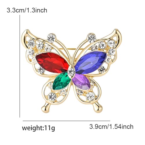 Image of coadipress Butterfly Brooch Pins Chic Romantic Elegant Rhinestone Crystal Insect Brooch Pin Women Corsage Scarf Shawl Clothing Accessories Wedding Party Banquet