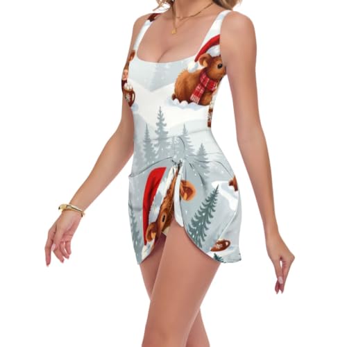Maillot de bain une pièce pour femme amincissant col carré push up d'été trèfle