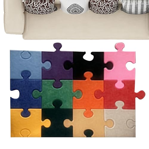 Azulejos de suelo con montaje – 12 piezas alfombra imbricable 3D de fieltro, antideslizante para sala de juegos habitación infantil