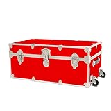 Rhino Trunk & Case Large Armor Trunk with Removable Wheels, Summer Camp, College, Storage 32"x18"x14