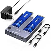 ORICO NVME Clone Docking Station, Dual-Bay Case SSD M.2 NVMe USB C USB3.1 Gen2 10Gbps con Funzione Duplicatore Offline per PCIe M-Key 2242 2260 2280 22110 M.2 SSD,Tool-free (SSD non inclusa)- M2P2