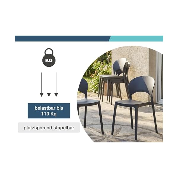 LC Garden Vini Gartenstuhl 2er-Set Anthrazit