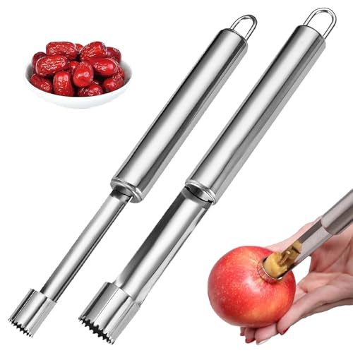 2 Stück Apfelentkerner,Apfelausstecher,Apfelentkerner Apfelausstecher,Apfelstecher,Apfelkernausstecher,Apfelausstecher Edelstahl,Apfelkernausstecher Aufhängeöse Obstentkerner Für Obst Entkernun