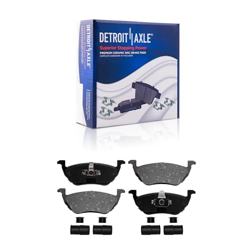 Image of Detroit Axle - Brake Kit for Ford 05-07 Escape Mercury Mariner, 2005 2006 Mazda Tribute, Drilled & Slotted Disc Brakes Rotors Ceramic Brake Pads: 11.92'' inch Front, 11.89'' inch Rear Rotor