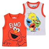 Sesame Street Elmo and Friends Boys 2 Pack Tank Top for Infant and Toddler Kids Red