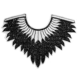 GORGECRAFT Schwarzer Ausschnittkragen Mit Pailletten Und Perlen 55 x 41cm Polyester Glitzernd 3D Blumenstickerei Zum Aufnähen Spitzenflicken Kragendekoration Für Hochzeit Kostüm Kleid Nähen DIY Kleidu