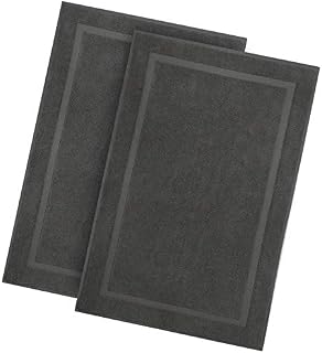 COTTON CRAFT - 2 Pack Luxury Bath Mat (Not A Bathroom Rug)- Charcoal