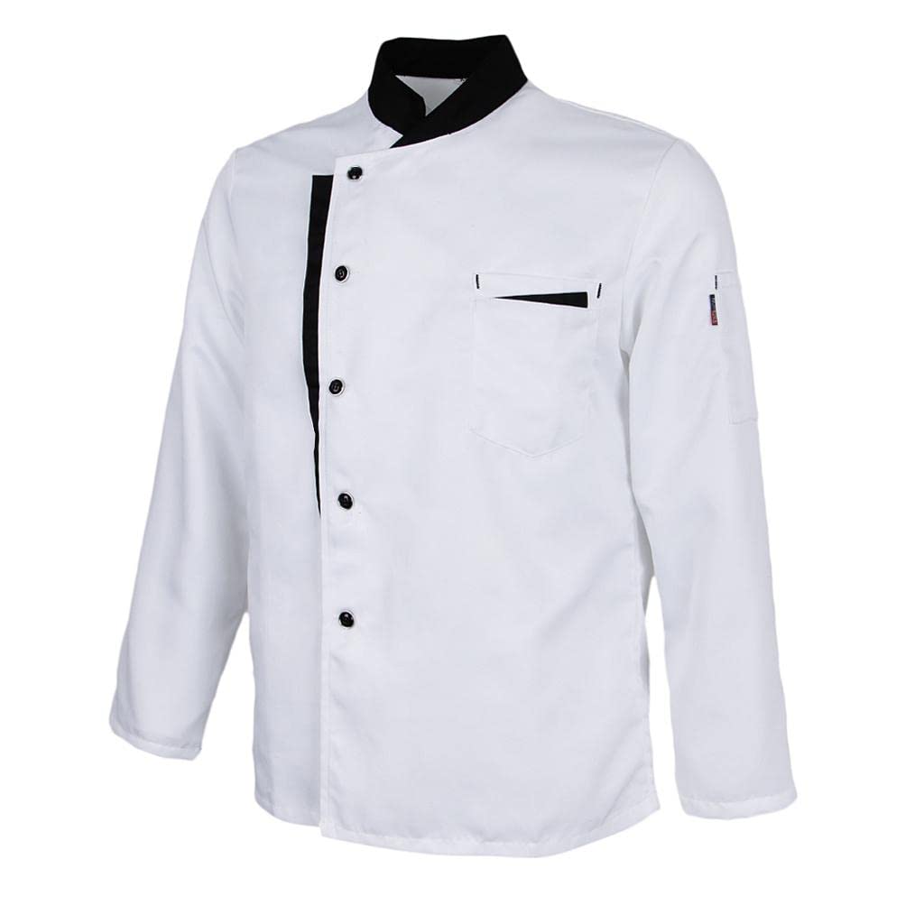 Chaqueta de Chef de Manga Larga, Abrigo, Camareros de Hotel, Uniforme de Cocina, Tops, XXL
