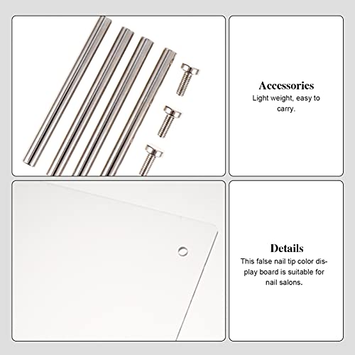 Lurrose Magnetic Holder 2pcs Nail Art Display Board Acrylic Showing Holder False Nail Tips Sample Display Polish Board for Salon Nail Art Design Practice Tools Nail Decoration - Image 4