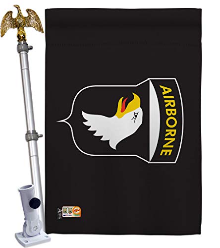 101st. Airborne House Flag - Eagle Set Armed Forces Army Rangers United State American Military Veteran Retire Official - Decoration Banner Small Garden Yard Gift Double-Sided Made in USA 28 X 40