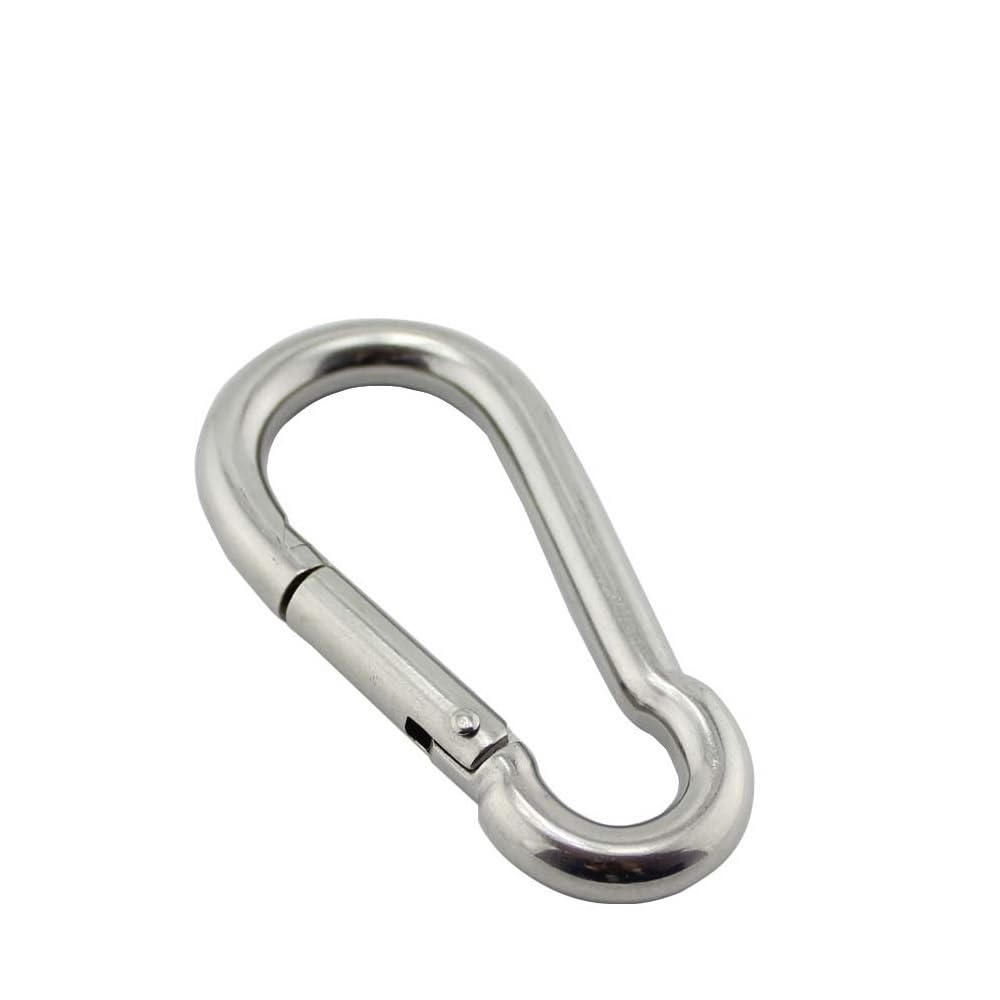Gancho de mosquetón de Bloqueo de eslabón Ovalado Compatible, Paquete de 10 Ganchos de presión de Acero Inoxidable, 50 mm, 60 mm, 70 mm, 80 mm
