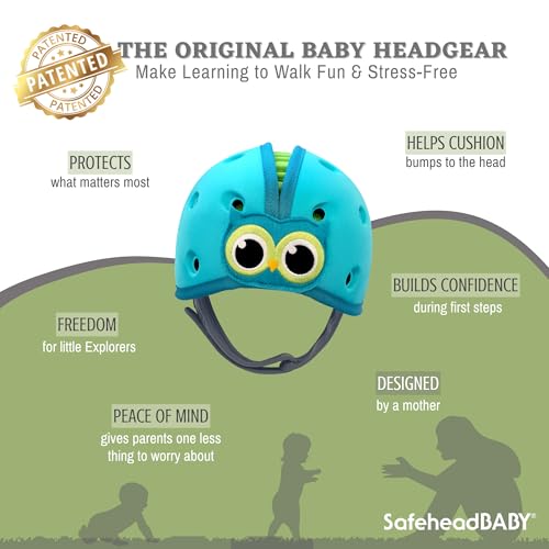 Casque de sécurité pour bébé SafeheadBABY extensible et réglable bleu