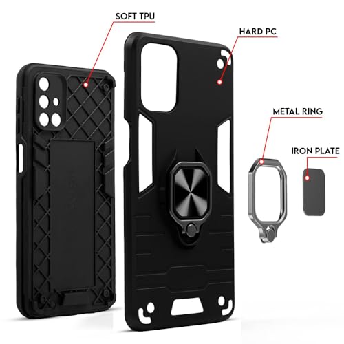 Image of Amazon Brand-Solimo Kickstand Mobile Back Cover (360 Rotating Ring Holder) for Vivo X200 5G (Black)