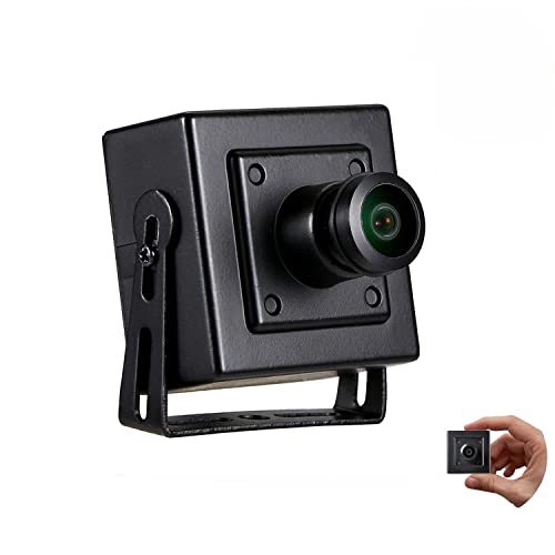 REVODATA Mini Fisheye PoE Cámara IP, HD 5MP Pequeña cámara de Seguridad para Interiores Lente de 1.44 mm 175 Grados Gran Angular P2P Vista remota H.265 Cámara de Video CCTV (I706-4-POE-HS)