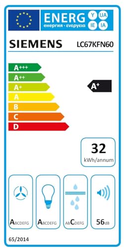 Siemens LC67KFN60, iQ300 Smarte Dunstabzugshaube, 60 cm breit, Wandmontierte Kopffreihaube, Made in Germany, Abluft-Umluft, Besonders leise, Touch- oder Kochfeld-Steuerung, LED-Beleuchtung, Schwarz