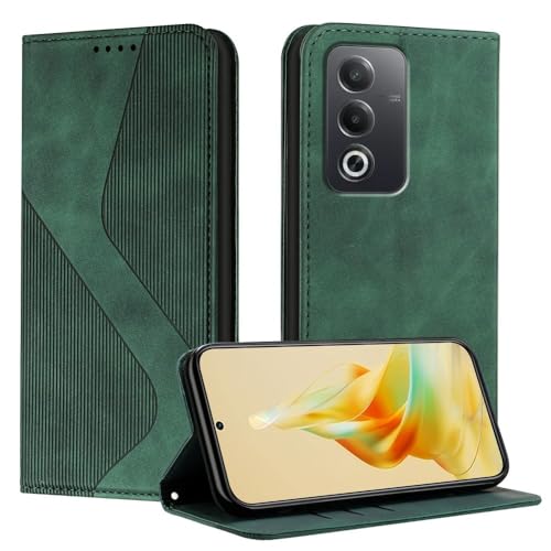 Protection Oppo A78 4G verte étui portefeuille simili cuir magnétique