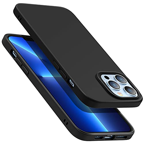 ESR Coque Compatible avec iPhone 13 Pro Max, Séries Cloud Coque Souple, Housse Silicone Liquide, Fin et Léger, Protection Contre Les Chocs et Les Chutes, Doublure Intérieure en Microfibre, Noir